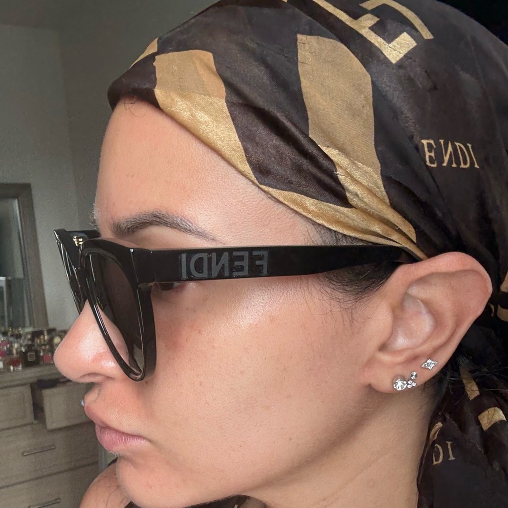 Fendi Black Chunky Cat-Eye  Sunglasses
